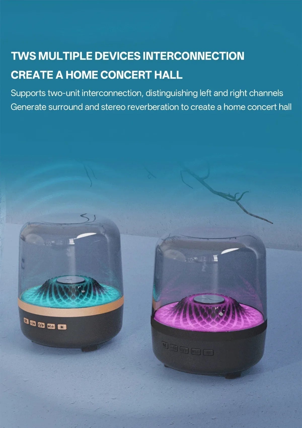 Portable Wireless Soundbar Bluetooth 5.3 | Hi-Fi Speaker with Subwoofer