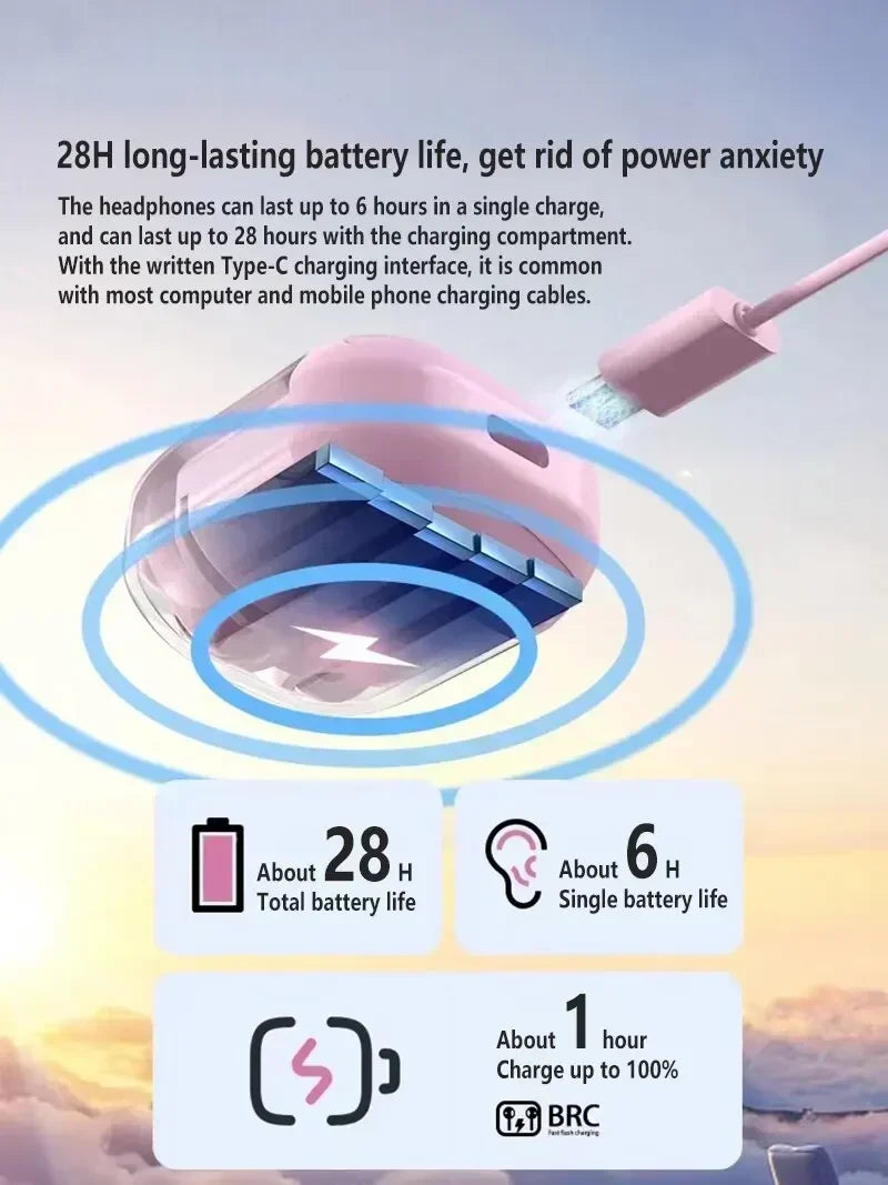 T2 Bluetooth Earphones | HiFi Stereo & LED Power Display