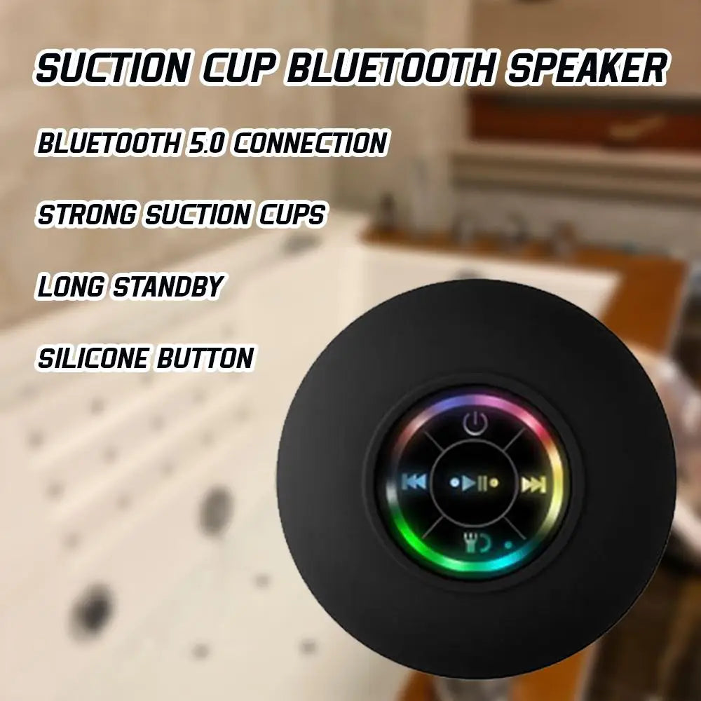 Waterproof Bluetooth Speaker with LED Lights & Suction Cup