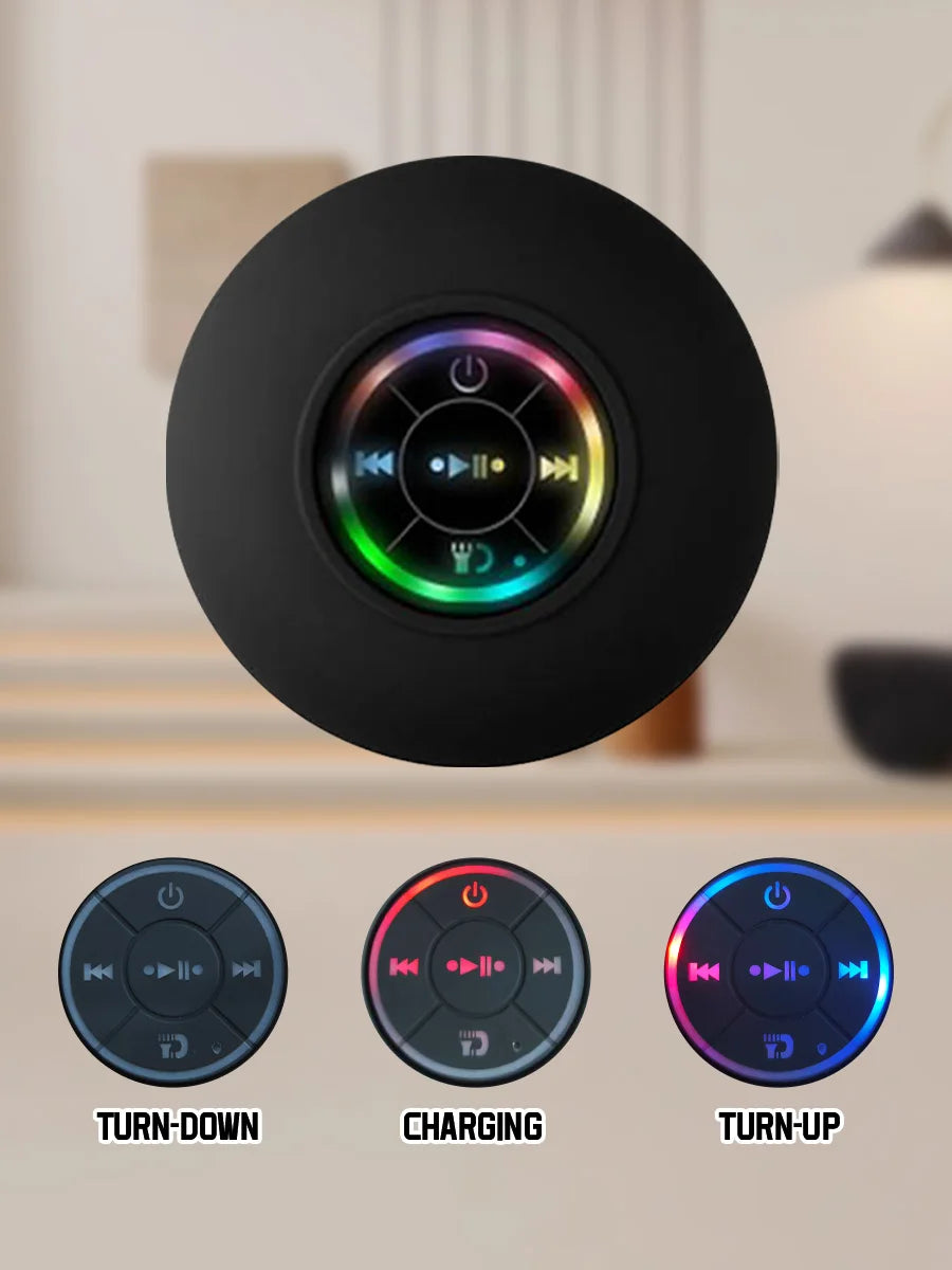 Waterproof Bluetooth Speaker with LED Lights & Suction Cup