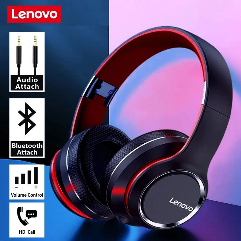 Lenovo HD200 Wireless Bluetooth Over-Ear Headphones | Foldable, HiFi, Noise Cancellation